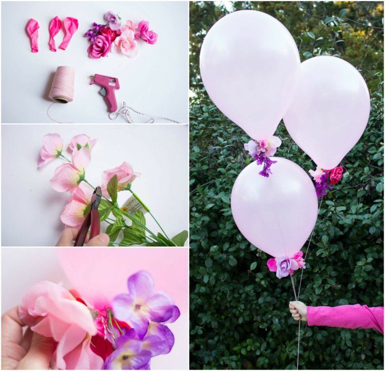 tinker-balloner-med-børn-dekoration-pink-kunstige-blomster-lilla