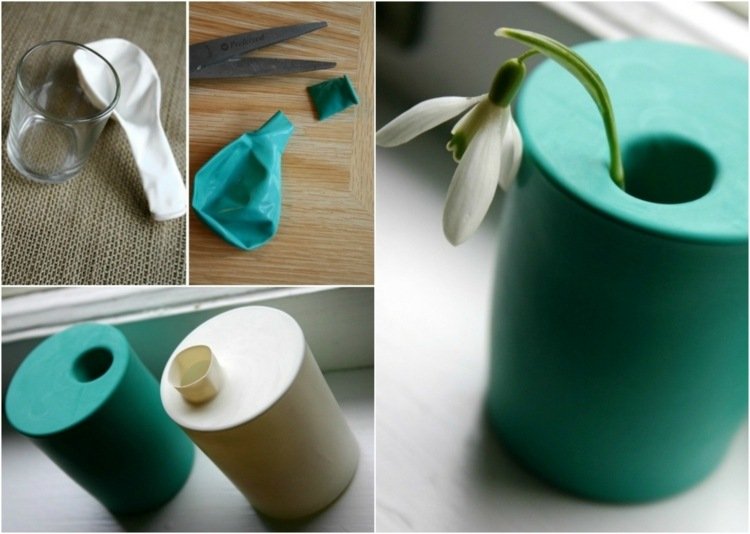 tinker-balloner-vase-grøn-hvid-dekoration-gør-det-selv-vintergækker