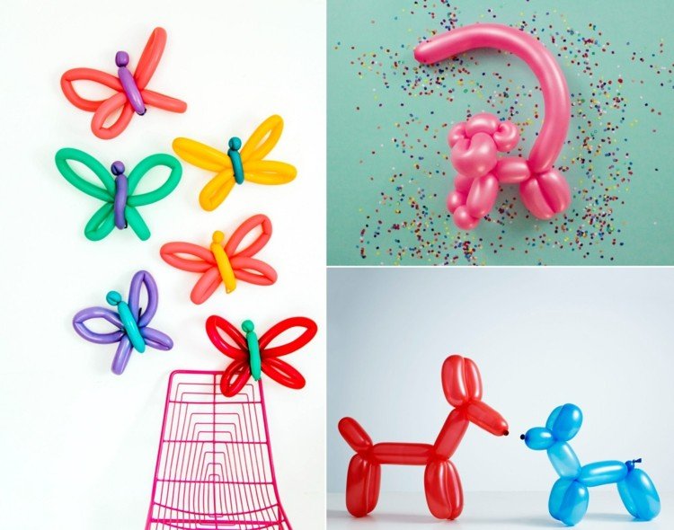 Gør-det-selv aber, hunde og sommerfugle med balloner til festen