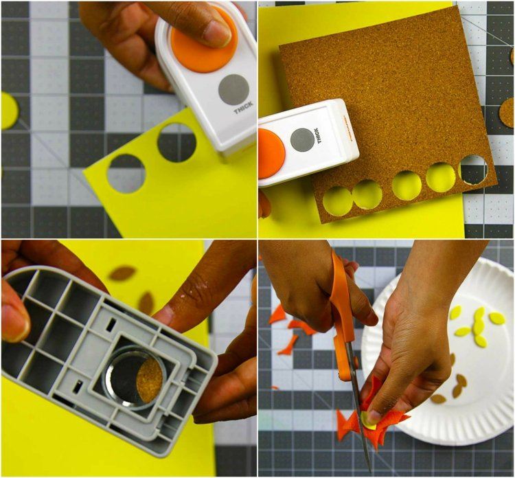 Håndværk-skumgummi-børn-urter-instruktioner-DIY-punch-out-gul-orange