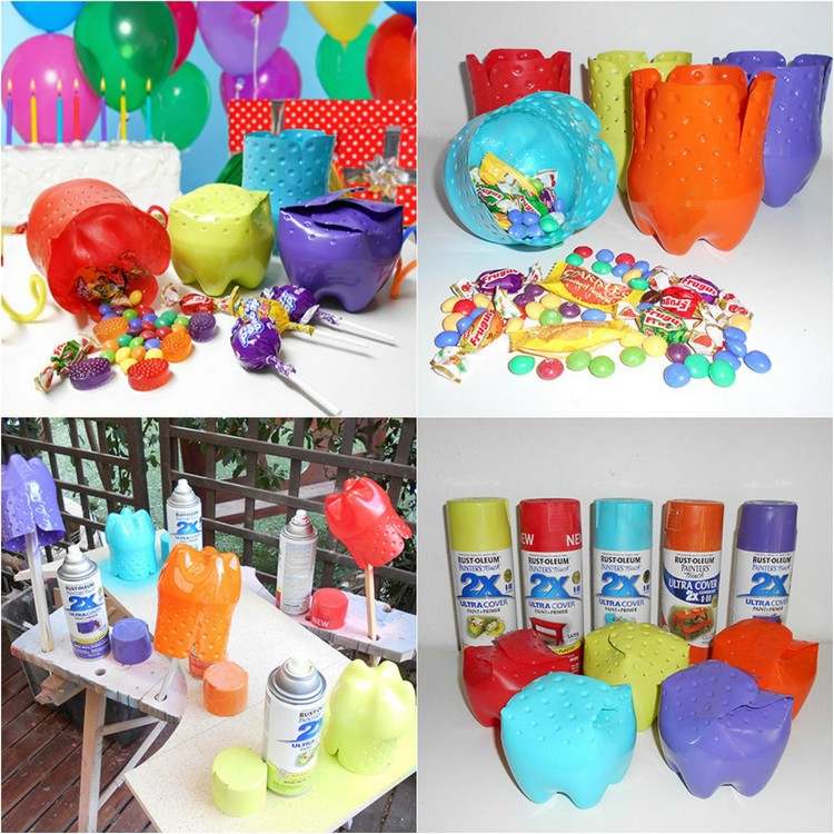 Håndværk med PET-flasker emballage-børns fest-souvenirs