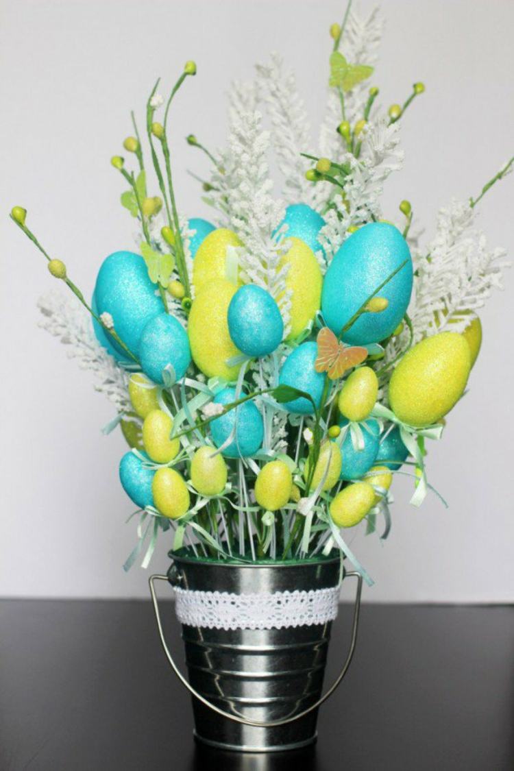 DIY dekoration tinker med styrofoam æg bord dekoration påske vase buket
