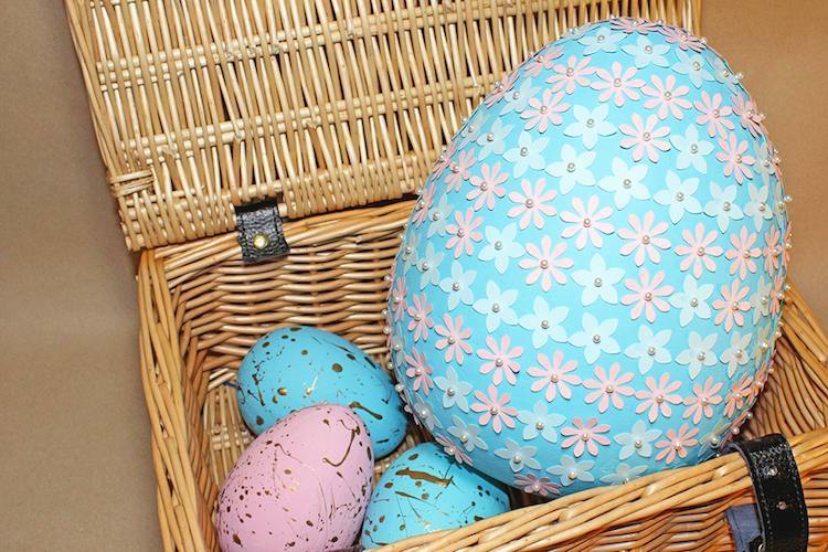 frigolit æg påske forskellige størrelser papir farve maling