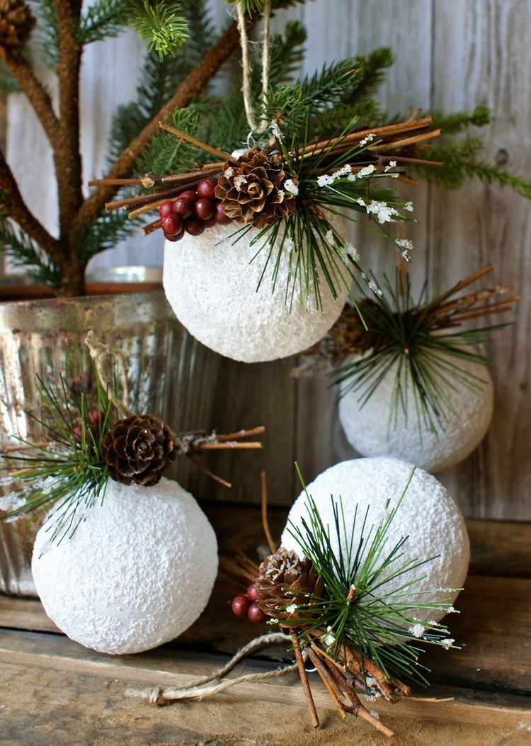 styrofoam bolde kunstig sne tinker ideer smuk julepynt