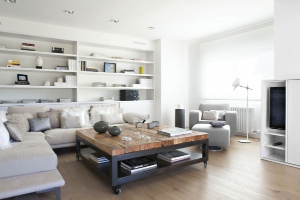 Lille lejlighed-hvid sofa