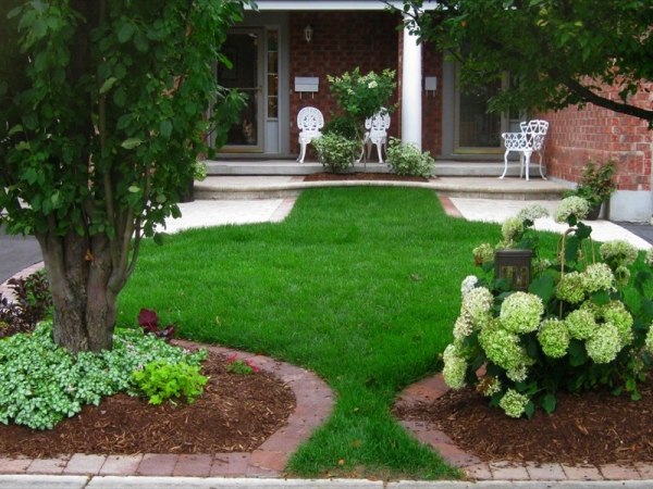 eksempler på forhave design hortensia græsplæne form