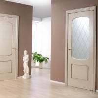 أبواب بيضاء في التصميم مع ظل صورة قرمزية