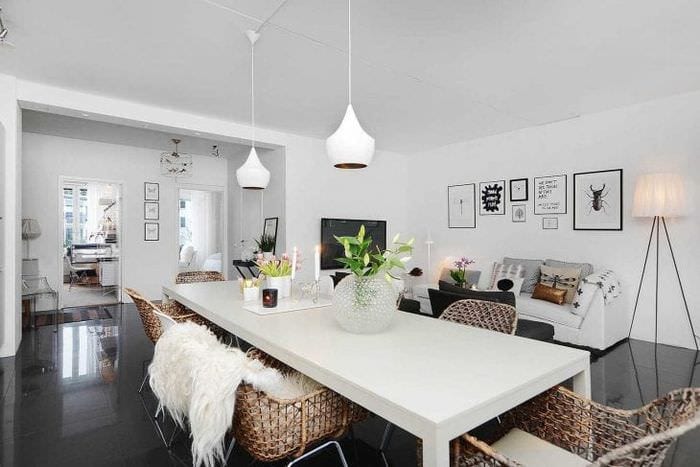 valkoiset seinät asunnon sisustuksessa minimalismin tyyliin