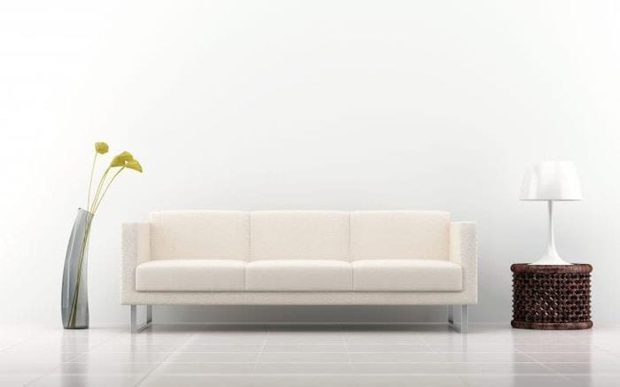 lys sofa i soveværelsesdesign