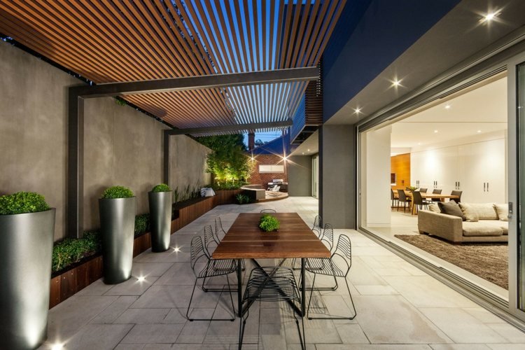 Terrasse træ tag gårdsplads design ideer