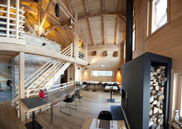 Alpen Winterhotel - indvendig pejs