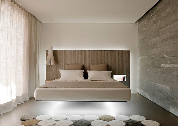 minimalistisk indretning til soveværelse