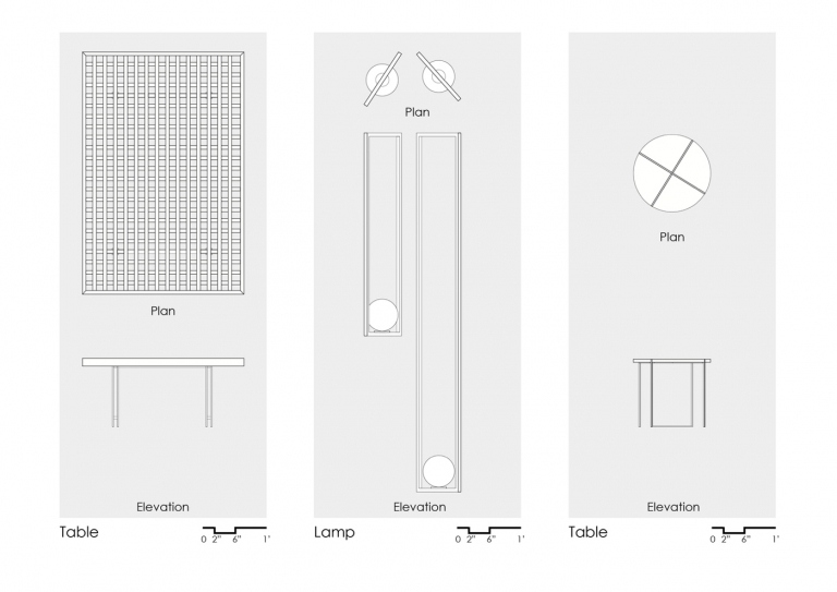 Betonflise træ blueprint visning ovenfor