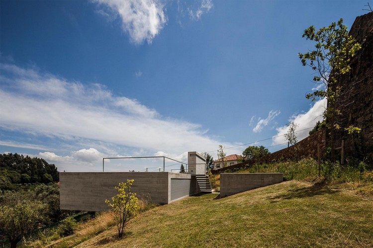 betonhus stenet landskab ekstraordinær form