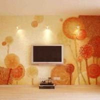 опция за светъл дизайн на стаята с декоративна мазилка