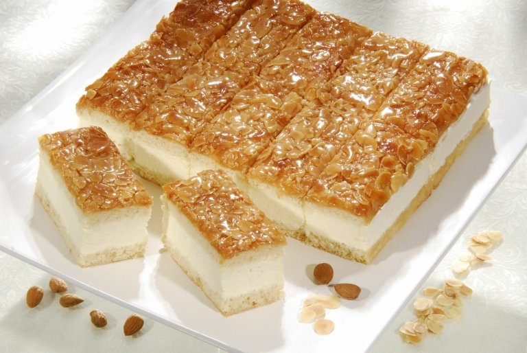 Vanilje honning mandel skiver ark kage dessert