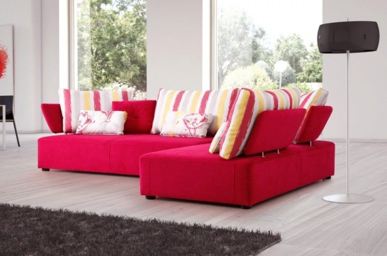 Stort sofa design-ideer-jordbær-pink-pandore