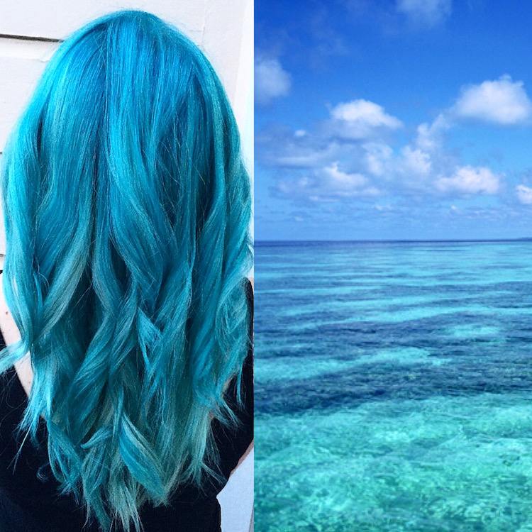 blåt hår ocean hårfarver trend azurblå turkis