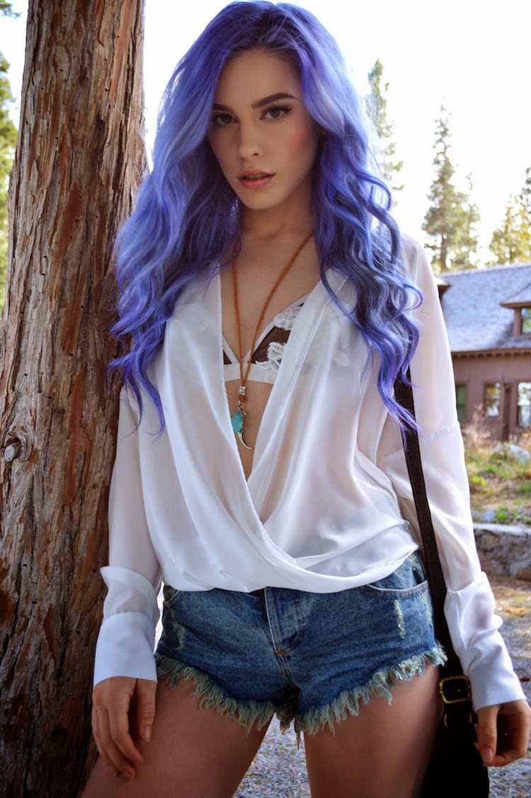 blå hår ocean hårfarver trend lilla blid