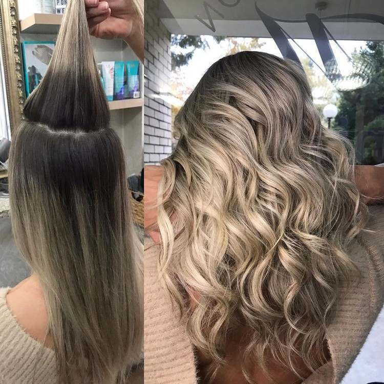 Blondt hår med tråde af billeder bestyrelse balayage hår trend