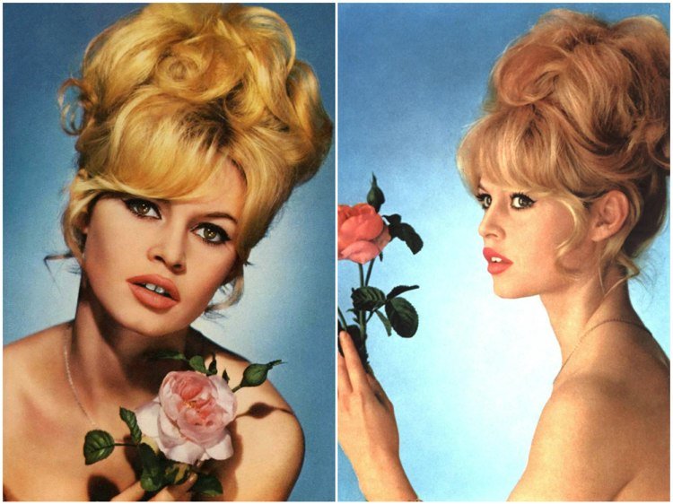Brigitte Bardot -frisure voluminøse bollehår