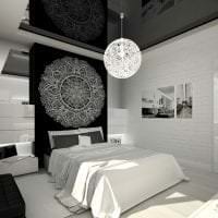 elegáns hálószoba design fekete -fehér fényképen