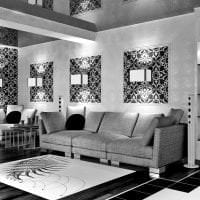 gyönyörű hálószoba design fekete -fehér fényképen