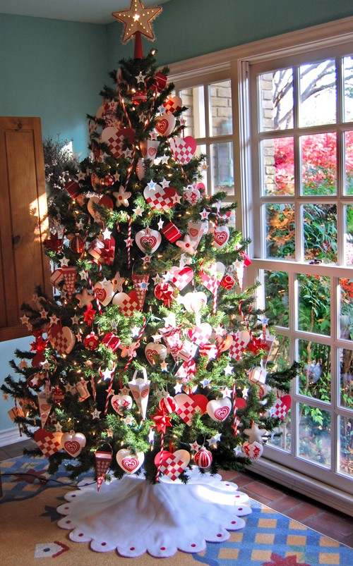 juletræ dekorationer plaid mønster