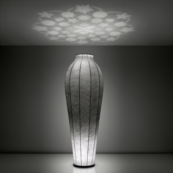 Gulvlampe struktur-stål spotlight-kokonharpiks gennemsigtig
