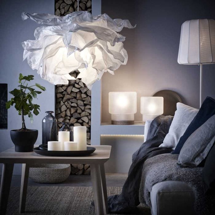 ideen om å bruke lys design i en uvanlig leilighetsstil