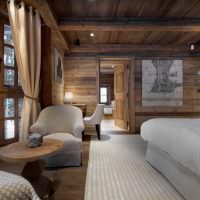 Интериор на уютна спалня на частна къща