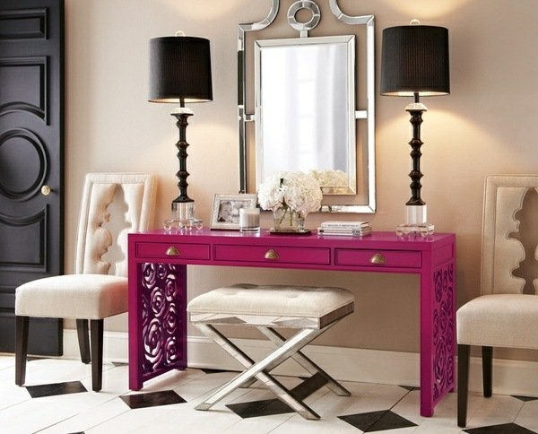 elegant lyserød konsolbordgang