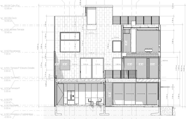 Moderne passivhus Cormanca set fra gulvet