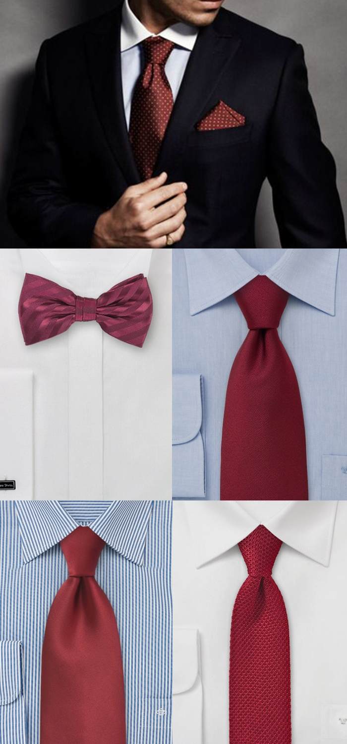 tranebær-rød-bryllup-sløjfe-slips-brudgom