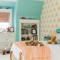 لون تيفاني جميل في صورة تصميم غرفة النوم