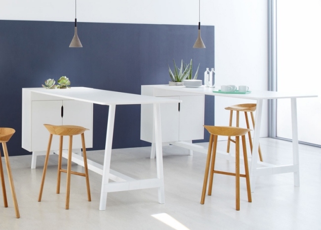 Kontordesign møbler kontor bar bord barstole træ grosch metal vedhæng lampe