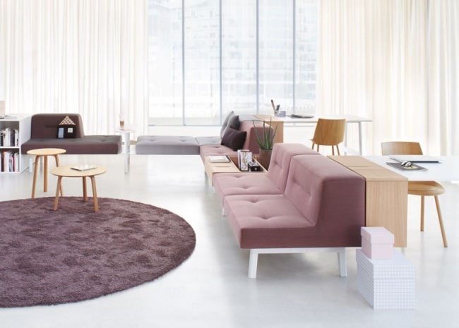 modulære slappe af møbler-siddeområde samling-dokker Grosch-bordeaux tæppe