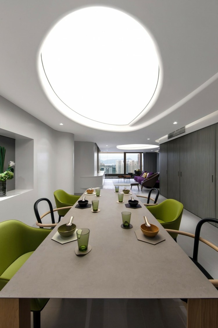 lofter design belysning lys idé spisebord porcelæn møbler hvid grå