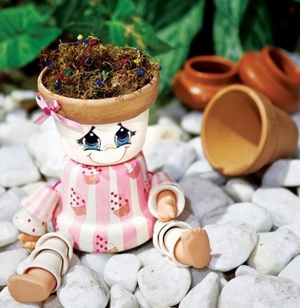 havefigurer keramiske urtepotter dekorative dukke