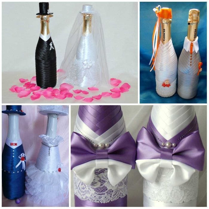ярка декорация на бутилки с декоративни панделки