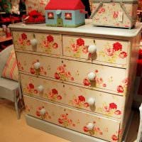 فكرة خزانة decoupage مع صورة مواد مرتجلة