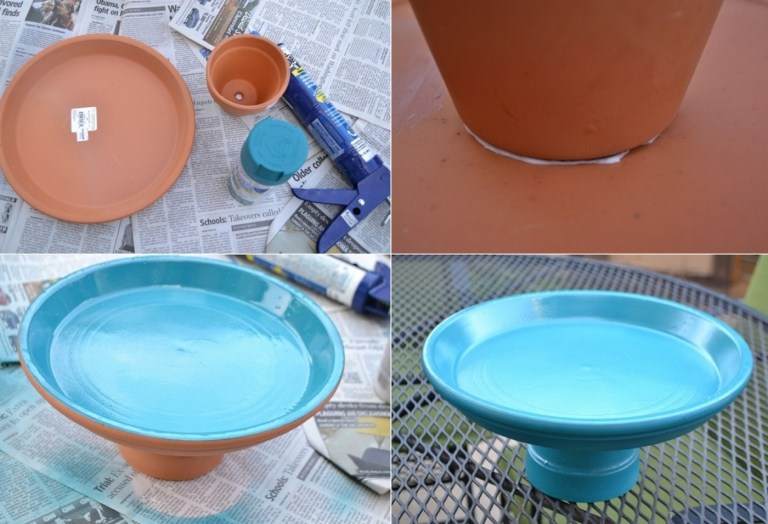 Byg selv en beholder til vandet med terracotta eller ler og maling