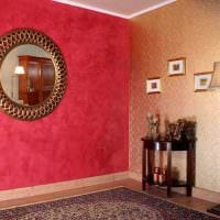 ideea tencuielii decorative originale în stilul fotografiei dormitorului