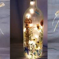 opțiune pentru decorarea elegantă a sticlelor de sticlă cu fotografie de sare
