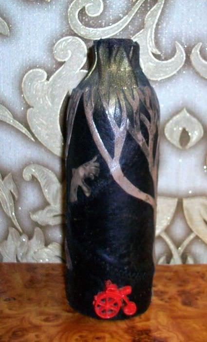 kutilská verze originálního dekoru kožených lahví
