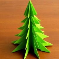 مثال على إنشاء شجرة عيد الميلاد الجميلة من الورق المقوى مع صورة يديك