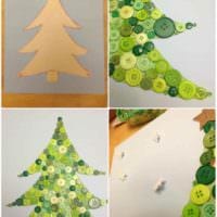 opțiune de bricolaj pentru a crea un pom de Crăciun neobișnuit din fotografie din carton