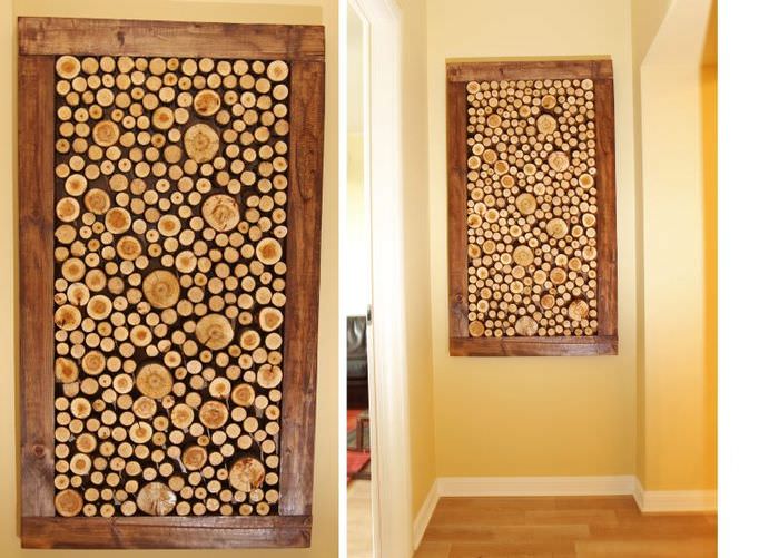 DIY fa panel ágakból