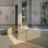 Panelek kerámia csempékből a fürdőszobában