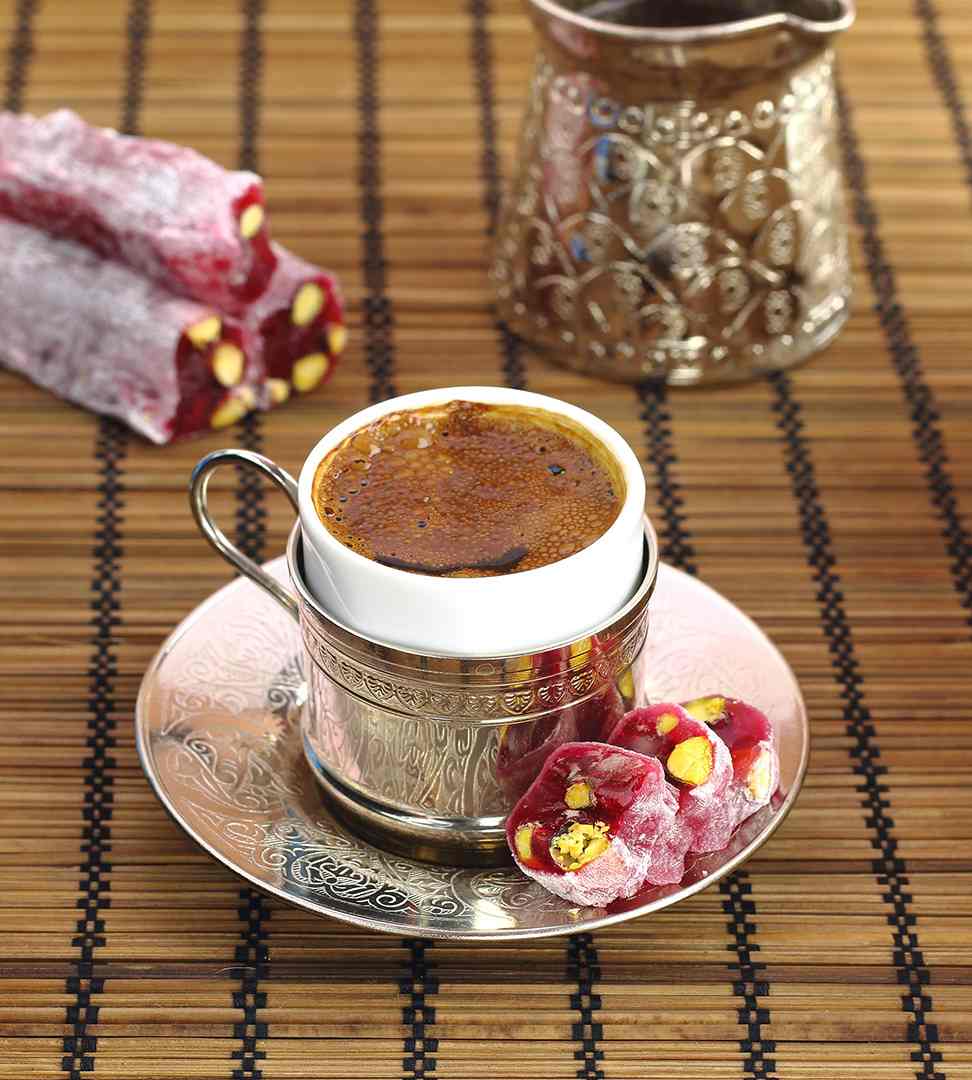 Tyrkisk mokka kaffekog kaffe slib kaffe kop
